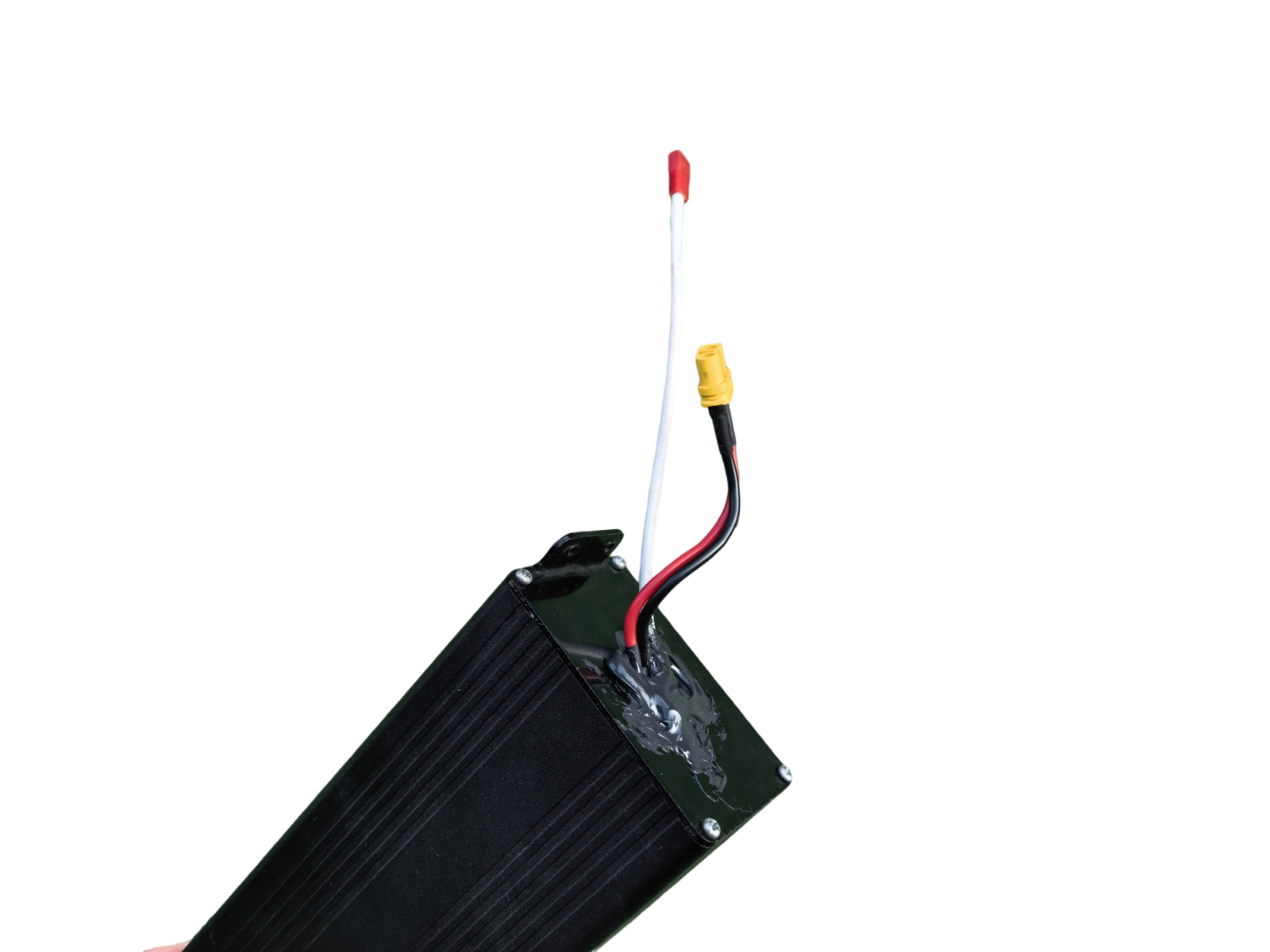 Sealed waterproof end cap with mounting brackets on 36V battery pack for Gotrax Fitz16 dirt bike