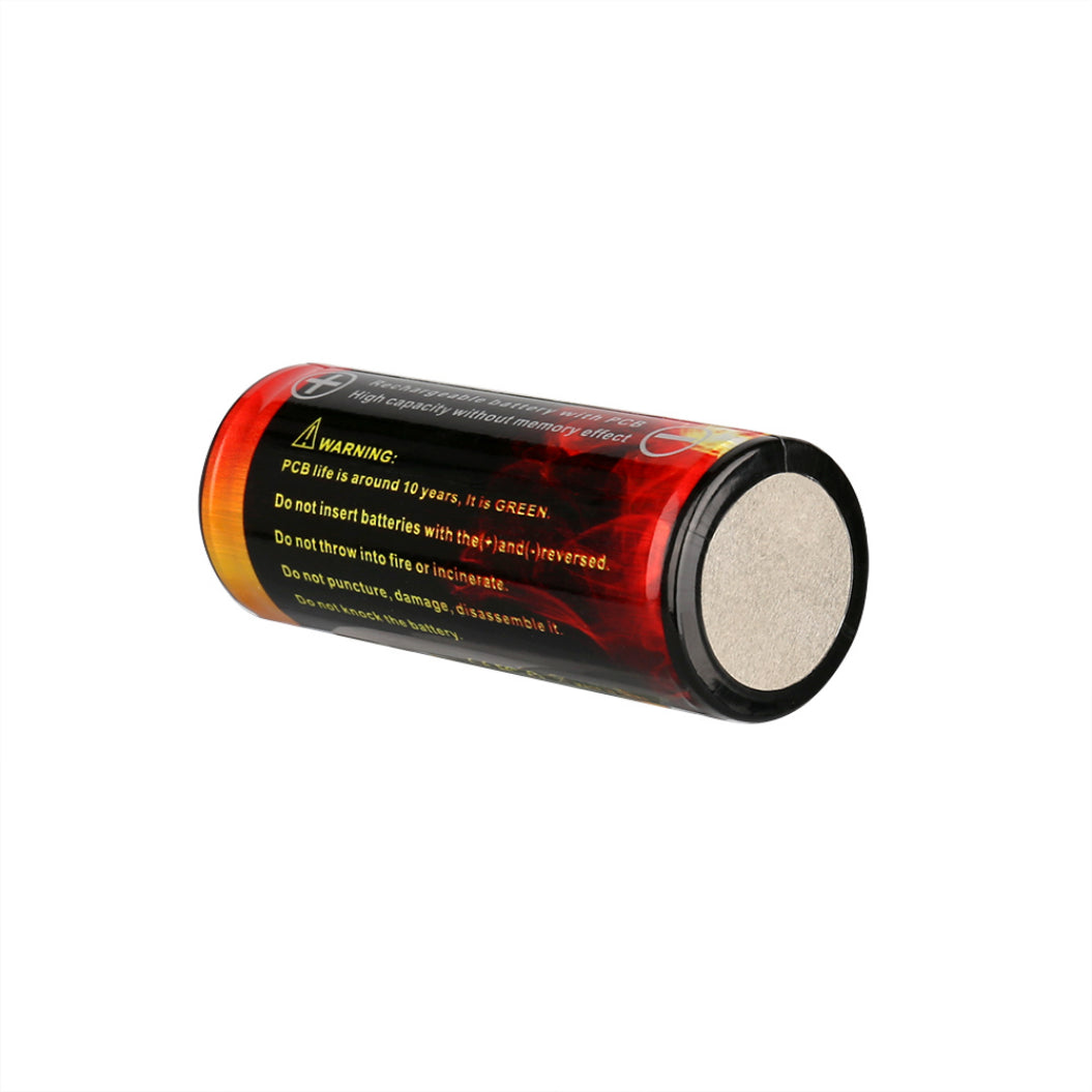 Bateria Recarregável Li-ion 26650 3.7V 5000mAh com Placa de Proteção para Lanterna LED