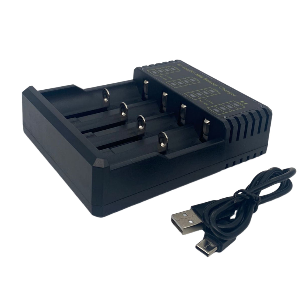 Cargador 18650 Cargador de batería universal para baterías 18650 18350 17670 16340 14500 3,7 V Li-Ion NI-MH