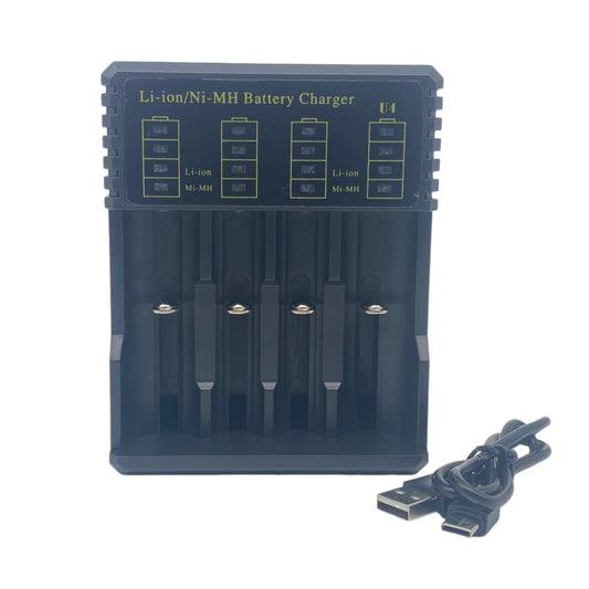 Chargeur 18650 Chargeur de batterie universel pour batterie 18650 18350 17670 16340 14500 3,7 V Li-Ion NI-MH