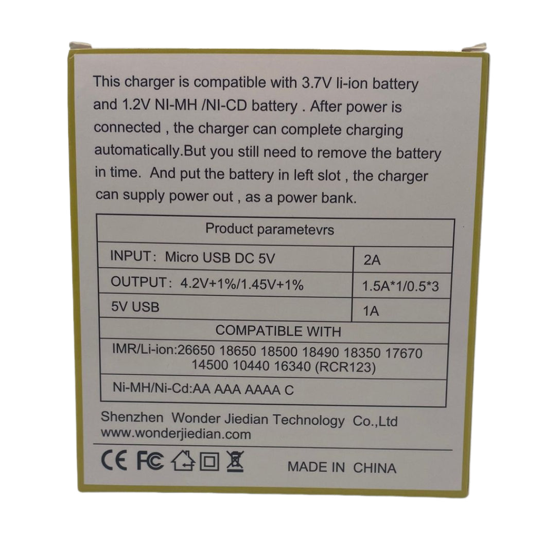 Cargador 18650 Cargador de batería universal para baterías 18650 18350 17670 16340 14500 3,7 V Li-Ion NI-MH