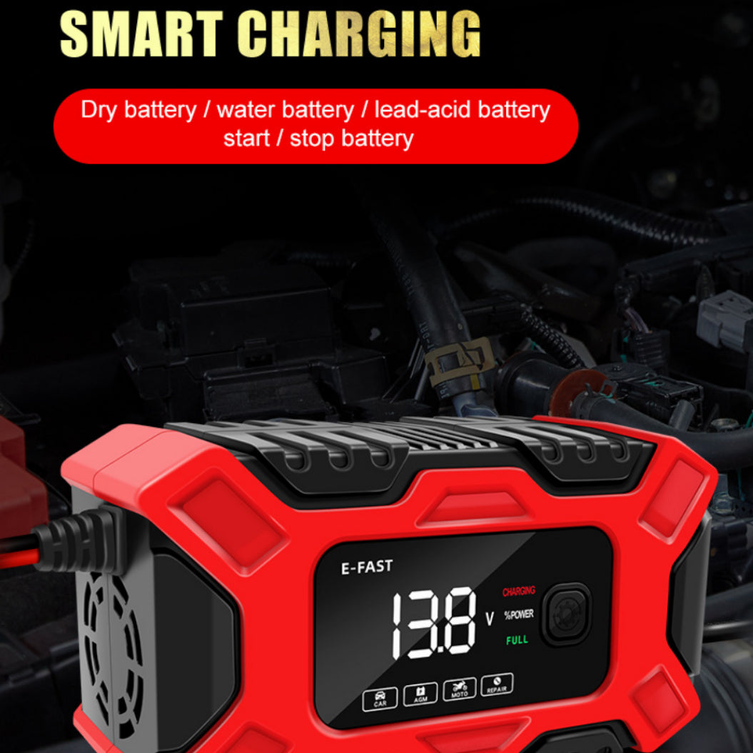 E-FAST 자동차 배터리 충전기 수리 - 12V 오토바이 및 납산 배터리용 자동 충전기