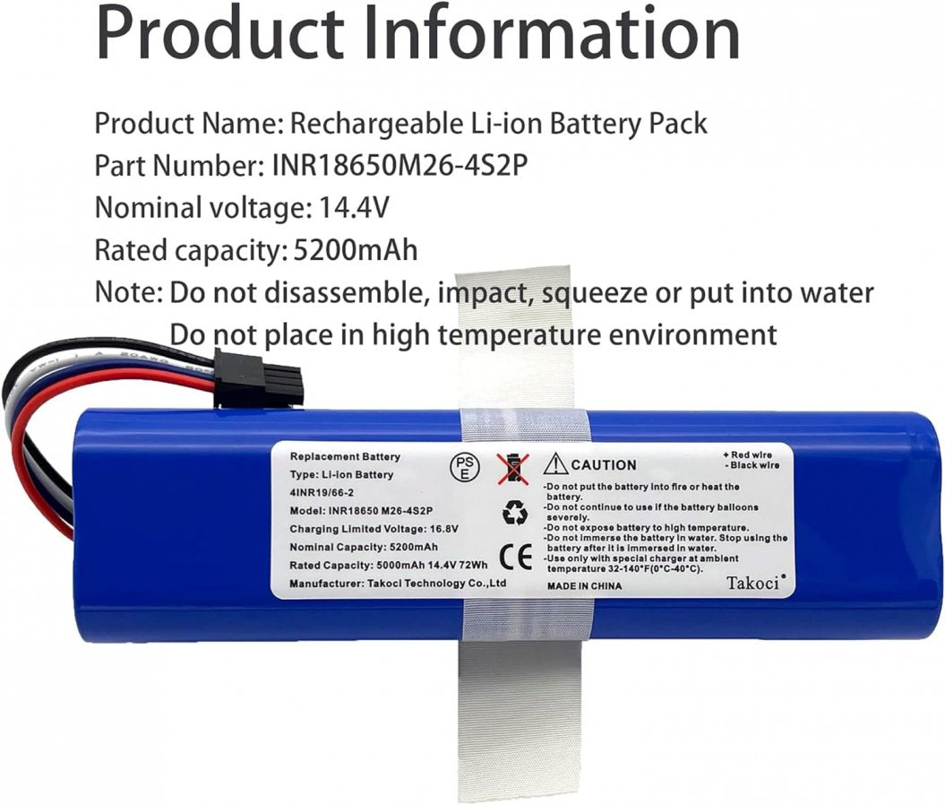 14.4V 5200mAh Battery for Eufy Robovac L70 Hybrid Series Robot Vacuum Lithium Ion Replacement Battery