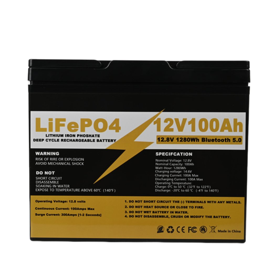 12V 100AH LiFePo4 batterij met Bluetooth BMS 12.8V energie-opslag batterijpack voor boot RV