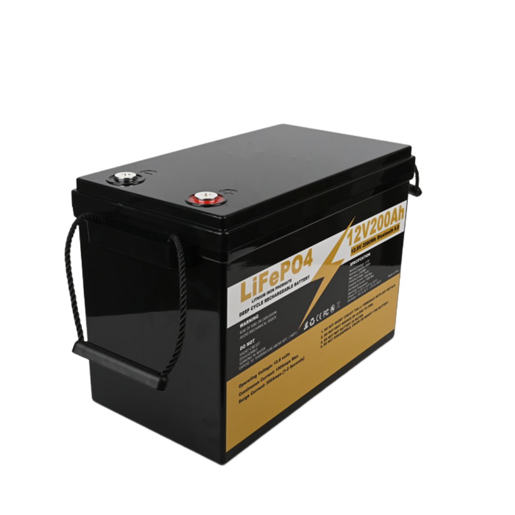 LiFePo4 12V 200AH Battery with Bluetooth BMS 12.8V Solar System Energy Storage Battery Pack for RV  trailer