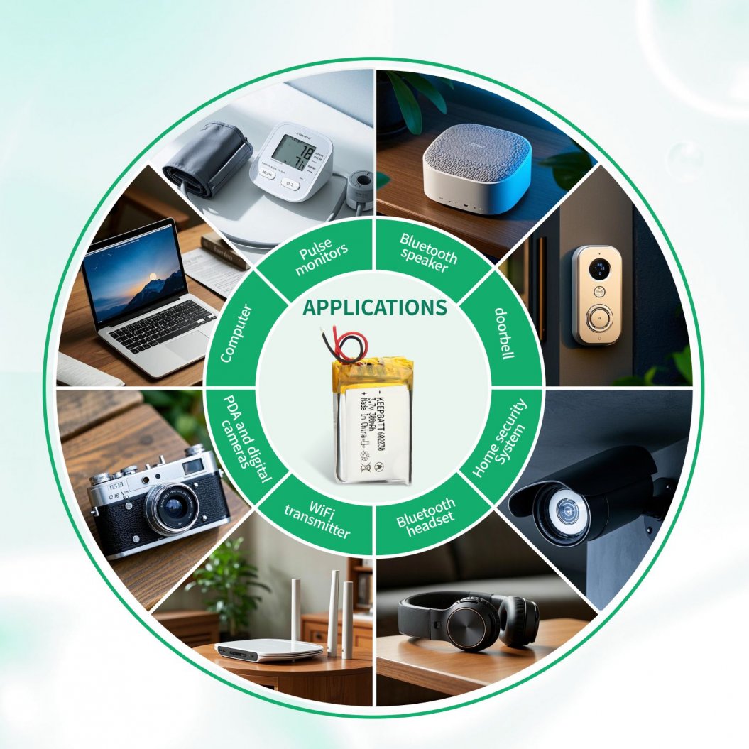 Batería Li-Polímero KB-LP 602030 3.7V 300mAh para Auriculares Bluetooth