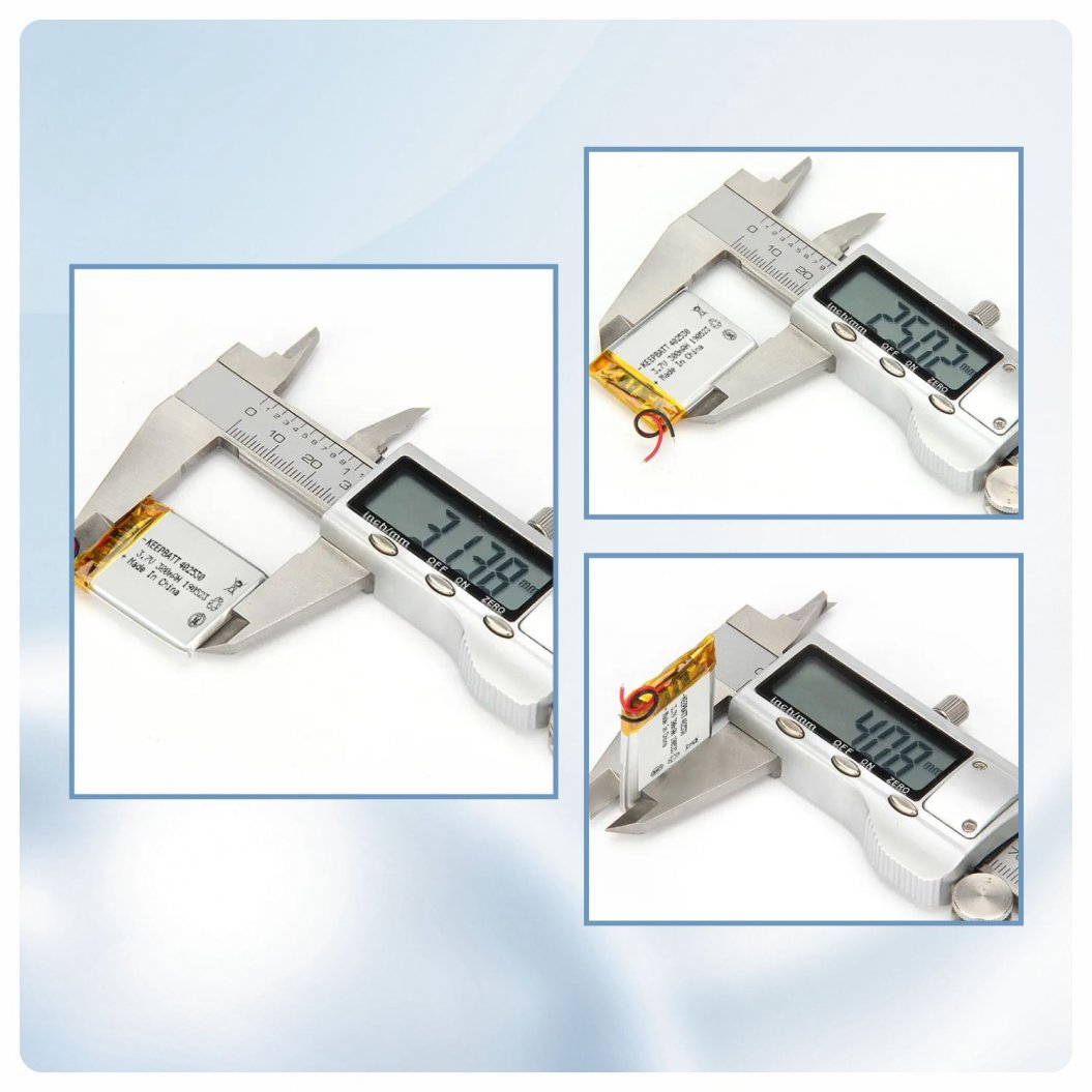 Batería Li-Polímero KB-LP402530 3.7V 250mAh 402530 para Altavoz Bluetooth Inalámbrico y LED