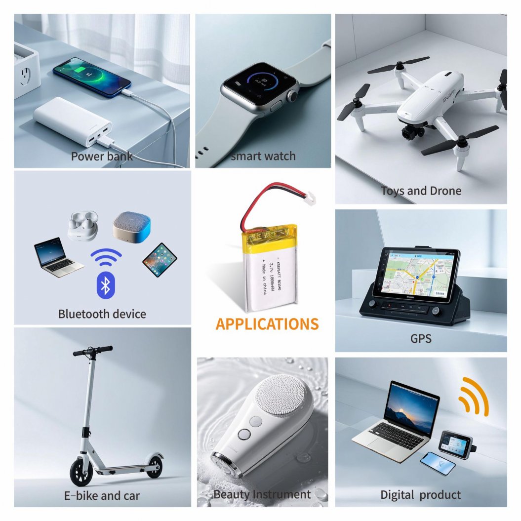 803040 Lipo 3.7V 1000mAh Rechargeable Lithium Polymer Battery for GPS