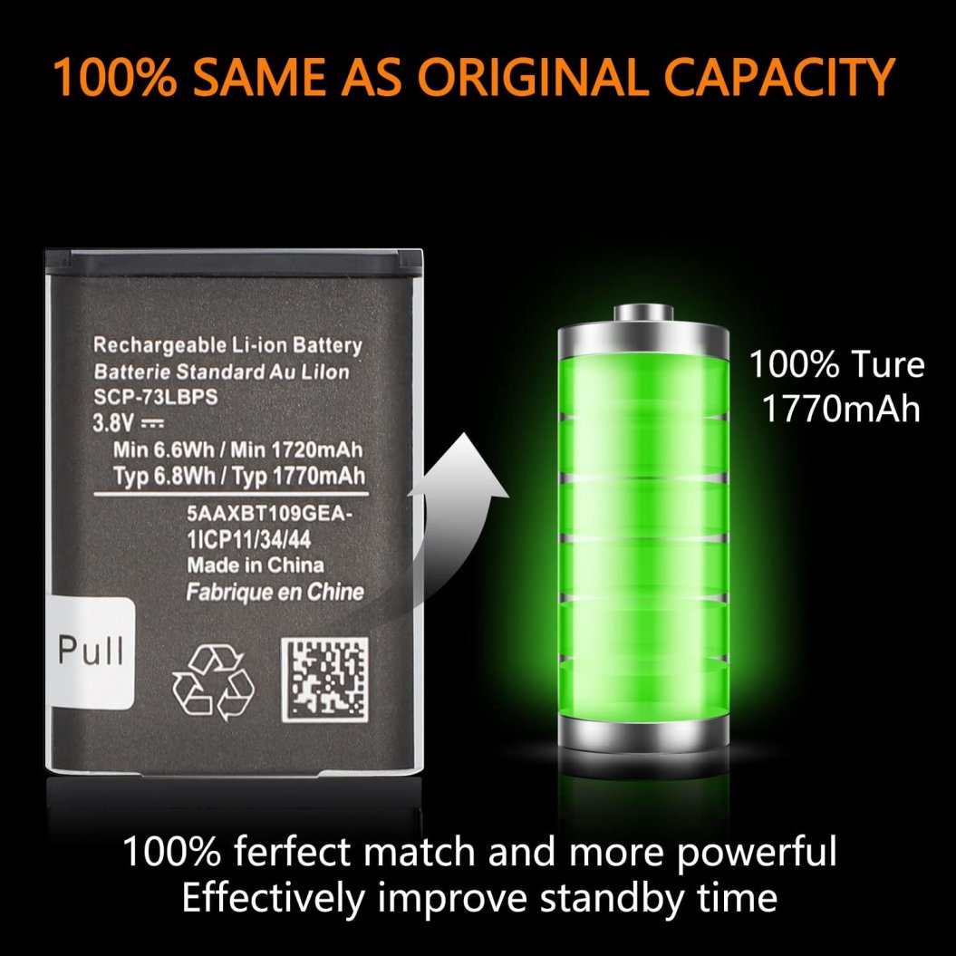 SCP-73LBPS 3.8V 1770mAh 배터리 (Kyocera DuraXV Extreme E4810 Verizon 플립폰용)