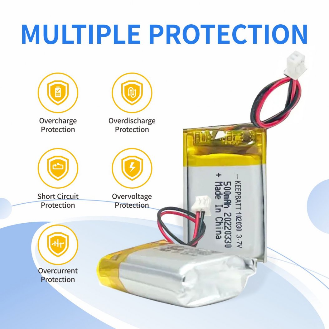 KB-LP102030 Bateria LiPo 3.7V 500mAh Recarregável - Bateria de Polímero de Lítio