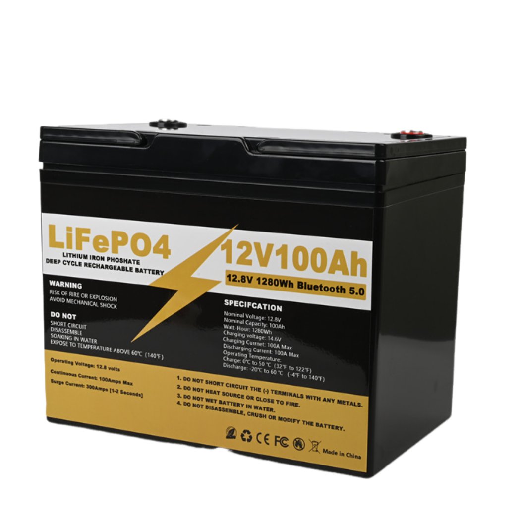 12V 100AH LiFePo4 batterij met Bluetooth BMS 12.8V energie-opslag batterijpack voor boot RV