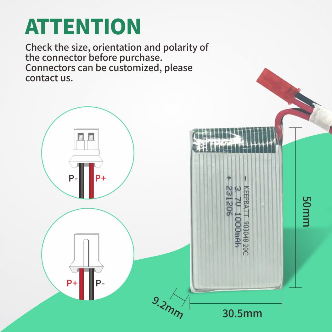 KB-LP 903048 Lipo 3.7V 1000mAh Bateria de Polímero de Lítio para Helicóptero RC