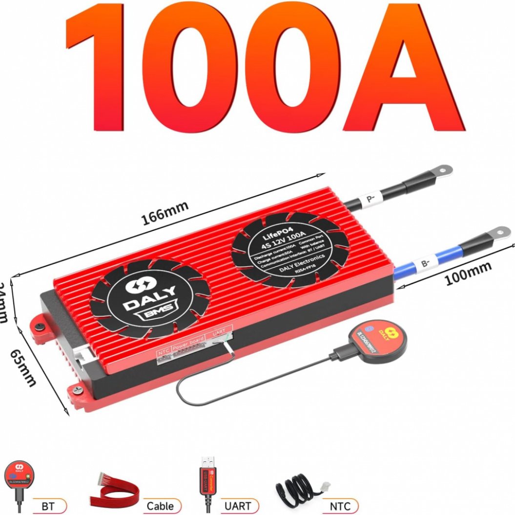 Bateria EVE 4PCS 3,2V 280AH LiFePO4 com BMS Daly 4S 12V 100A para Sistema Solar Off-Grid, RV, Barco, Carrinho de Golfe, Ferramentas Elétricas, e Mais