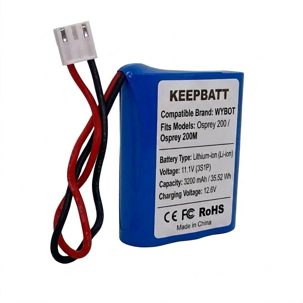 Premium 11.1V Replacement Battery Pack Compatible with WYBOT Osprey 200 / 200M Pool Cleaner Vacuum