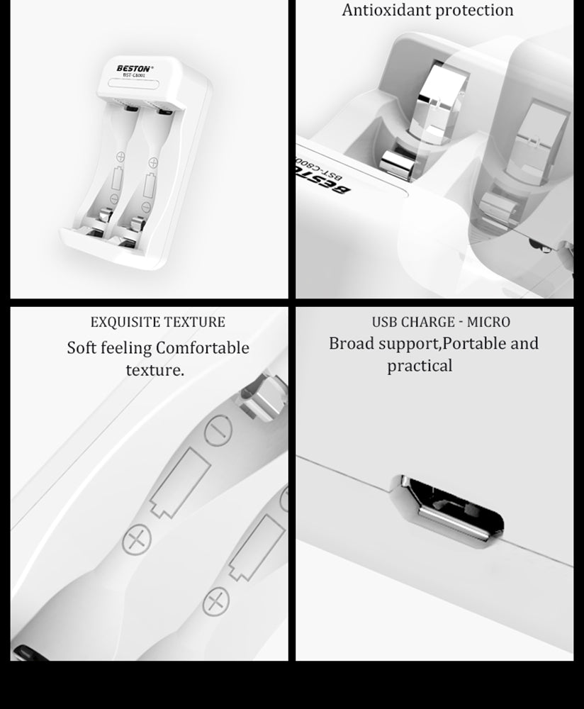 AA AAA Ni-MH 충전용 2 슬롯 지능형 USB 충전기 Beston