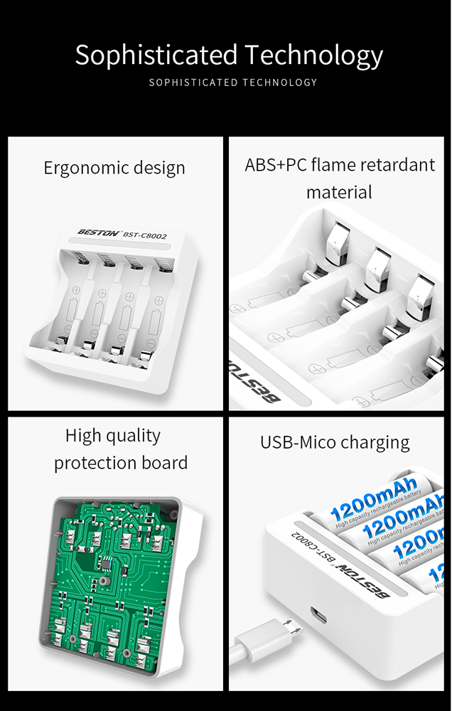 C8002 Rechargeable AA AAA charger BESTON