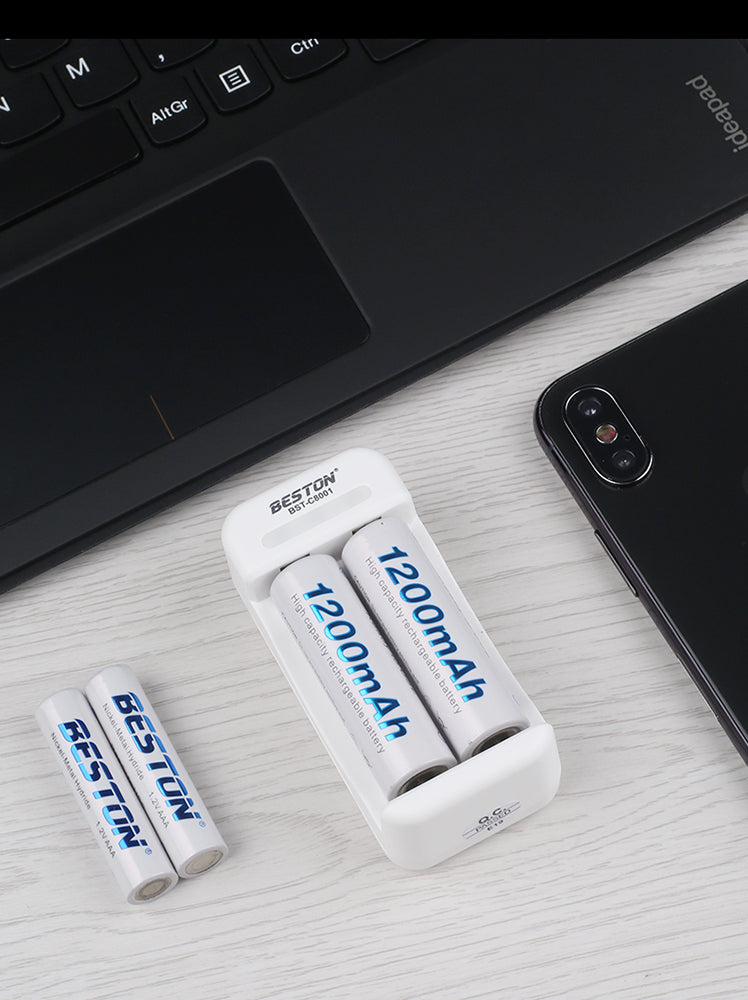 AA AAA Ni-MH 충전용 2 슬롯 지능형 USB 충전기 Beston