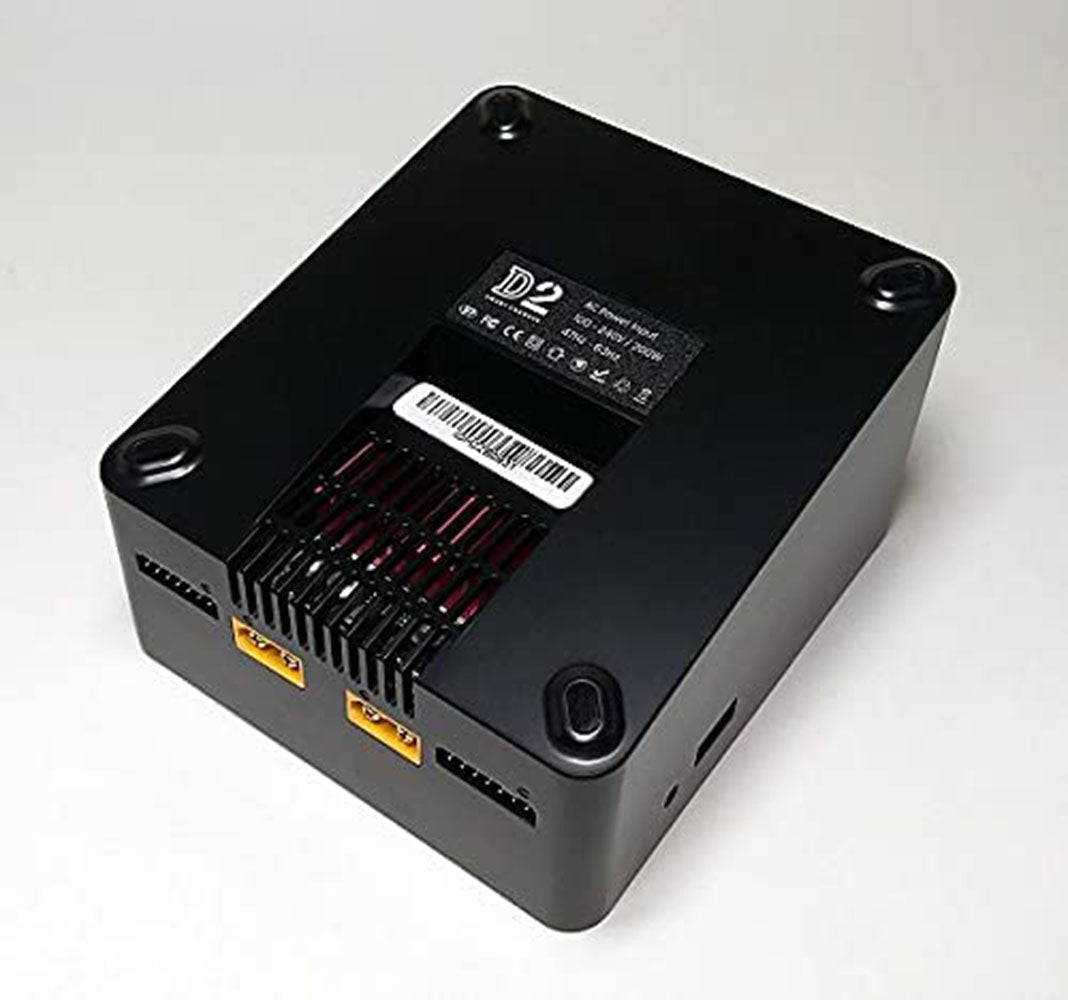 Carregador e Descarregador ISDT D2 Mark 2 200W 12A para Bateria Lipo e Balanceador Dual AC/DC para Modelos RC (1-6S Li-ion, LiFe, NiCd, NiMH, LiHV, Pb)
