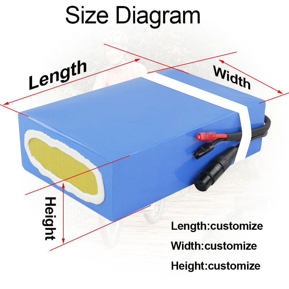 72V 20Ah battery black lithium-ion with 50A BMS for Outdoor ebike D034