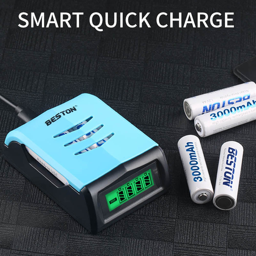 고품질 LCD 디스플레이 고속 충전기 Beston C9001 AA/AAA Ni-MH 배터리용