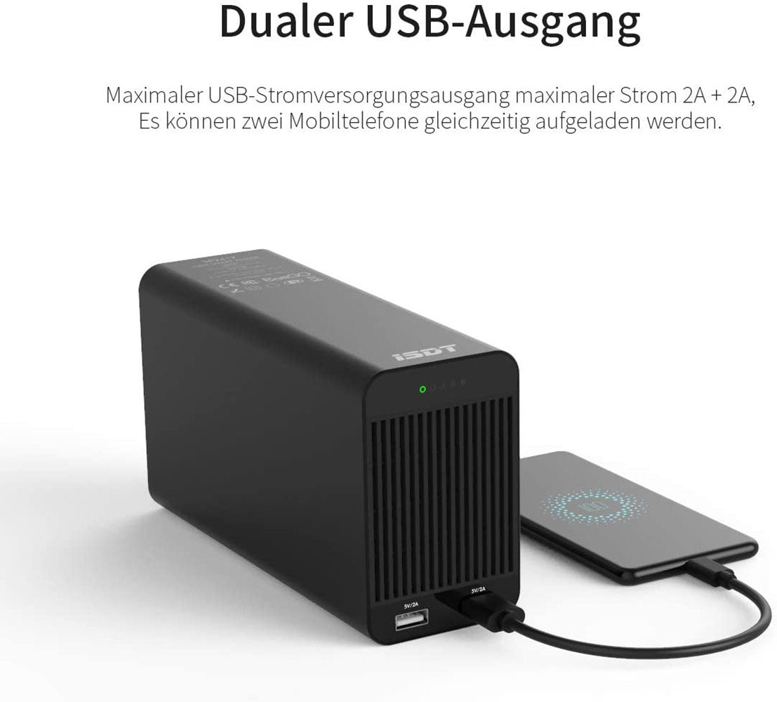 ISDT BattGo SP2417 400W 17A Smart Power Supply Adapter – Power Station für Lithium, LiPo, LiFe, Li-ion, NiMH, Nicd Batterien – für Reisen und Camping