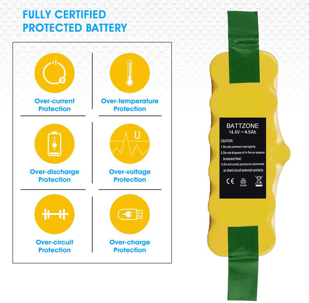 14.4V 4.5Ah 배터리, Roomba R3 500 600 700 800 900 시리즈 500 510 531 535 호환