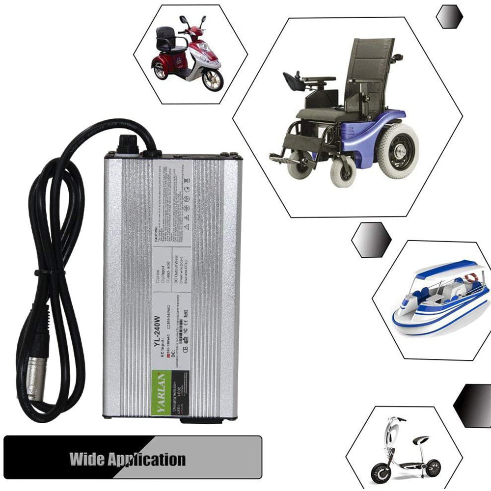 Liitokala 48V 2A Lithium Battery Charger For E-Bikes - 54.6V With 3-Pin XLR Plug