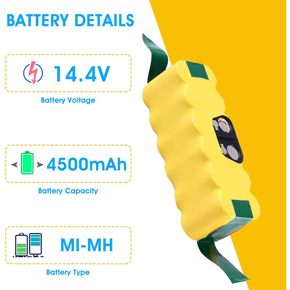 14.4V 4.5Ah 배터리, Roomba R3 500 600 700 800 900 시리즈 500 510 531 535 호환