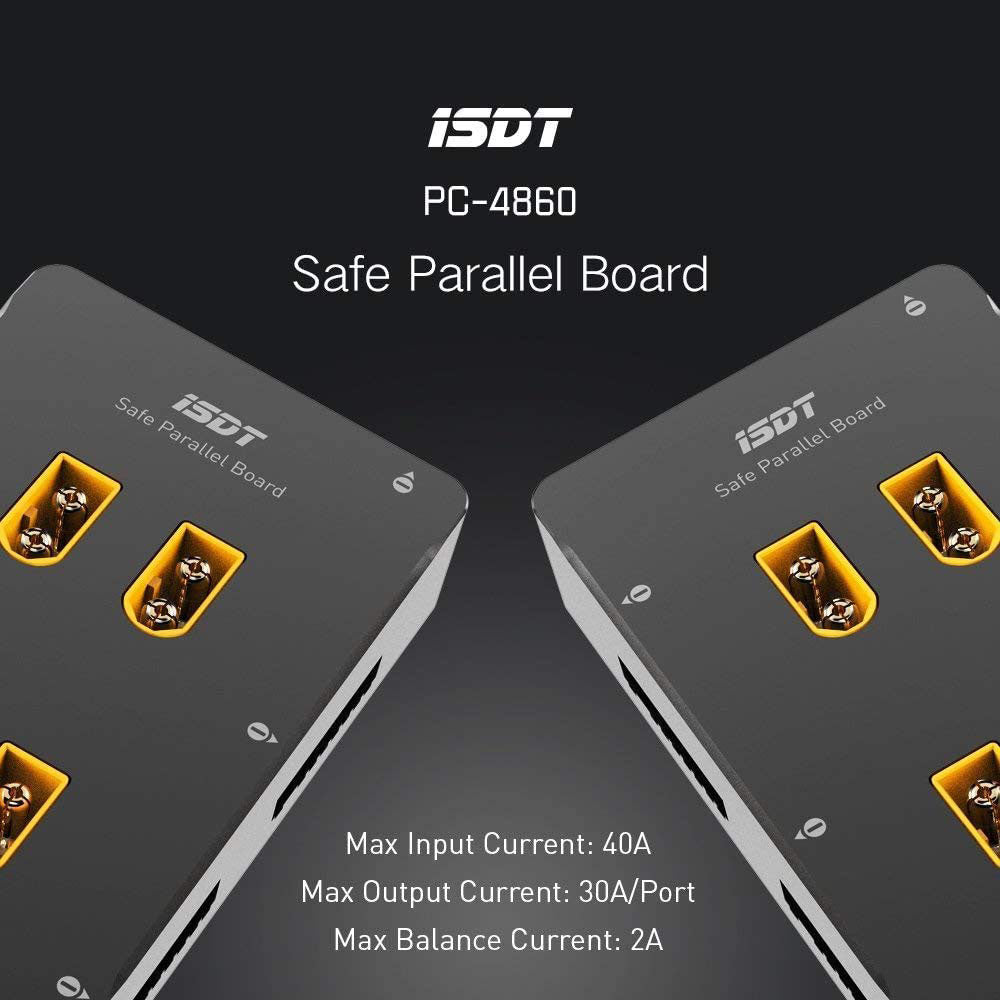 Estação de Carregamento Paralelo ISDT PC-4860 para Bateria RC LiPo 1-8S XT60