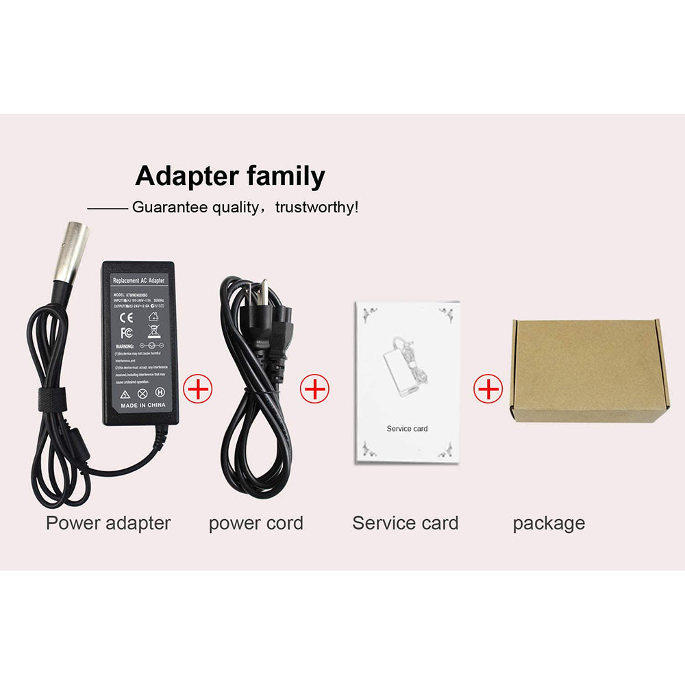 Cargador de batería electrónico para patinete eléctrico Go-Go Elite Traveller SC40E/SC44E, Ezip Mountain Trailz Schwinn 4.0 S400 S500 Jazzy de 24 V y 2 A