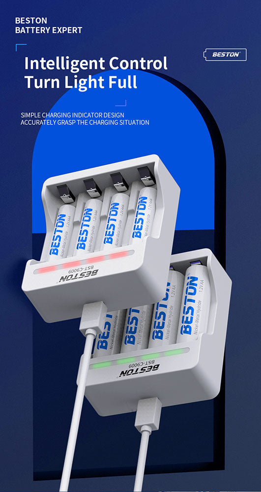 Micro Instruments Smart Charge Smart Charger Micro USB for 1.2V Ni-mh Ni-CD AA AAA Charger 4 slots ...