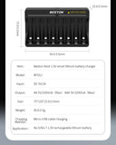 8 slots 1.5 LI-ion lithium battery smart charger quick charger BESTON high quality