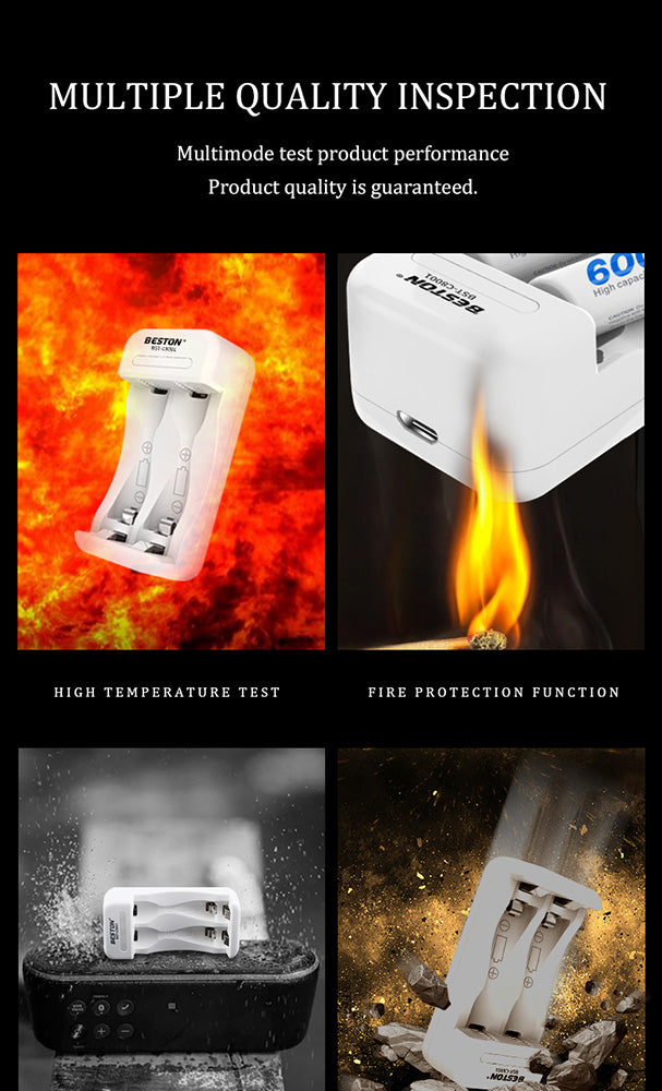 AA AAA Ni-MH 충전용 2 슬롯 지능형 USB 충전기 Beston