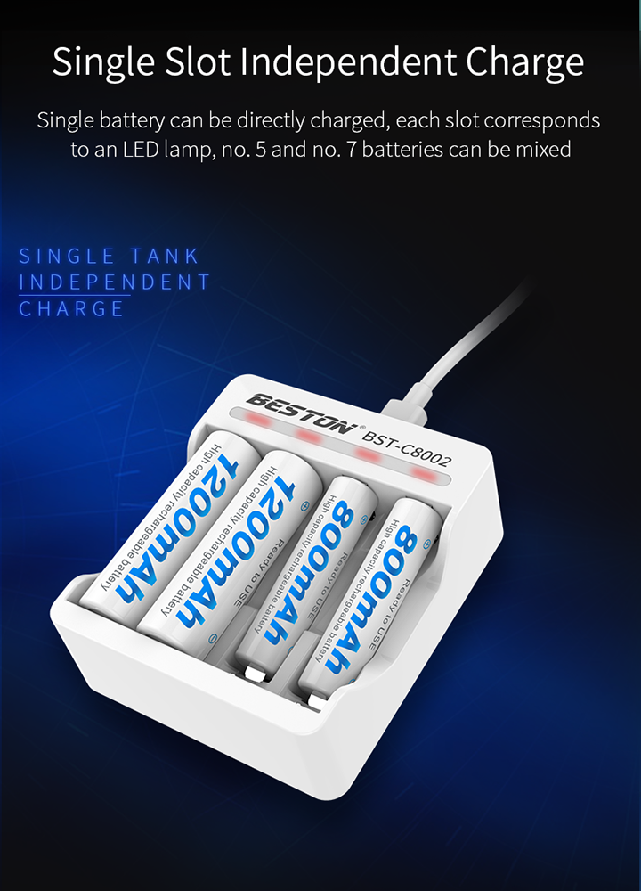 C8002 Rechargeable AA AAA charger BESTON