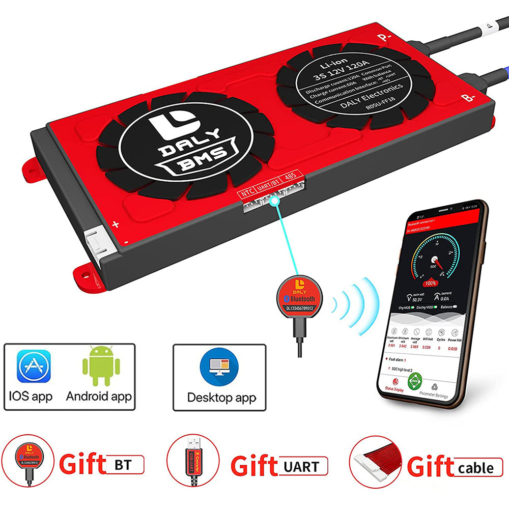 Daly smart bms Li-ion 3S 12V 120A bluetooth BMS board 2095212