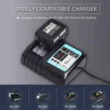 18V Battery Charger Replacement for Makita Charger DC18RC DC18RD DC18RA DC18SF Compatible with all Makita 14.4V-18V LXT Lithium Ion Batteries