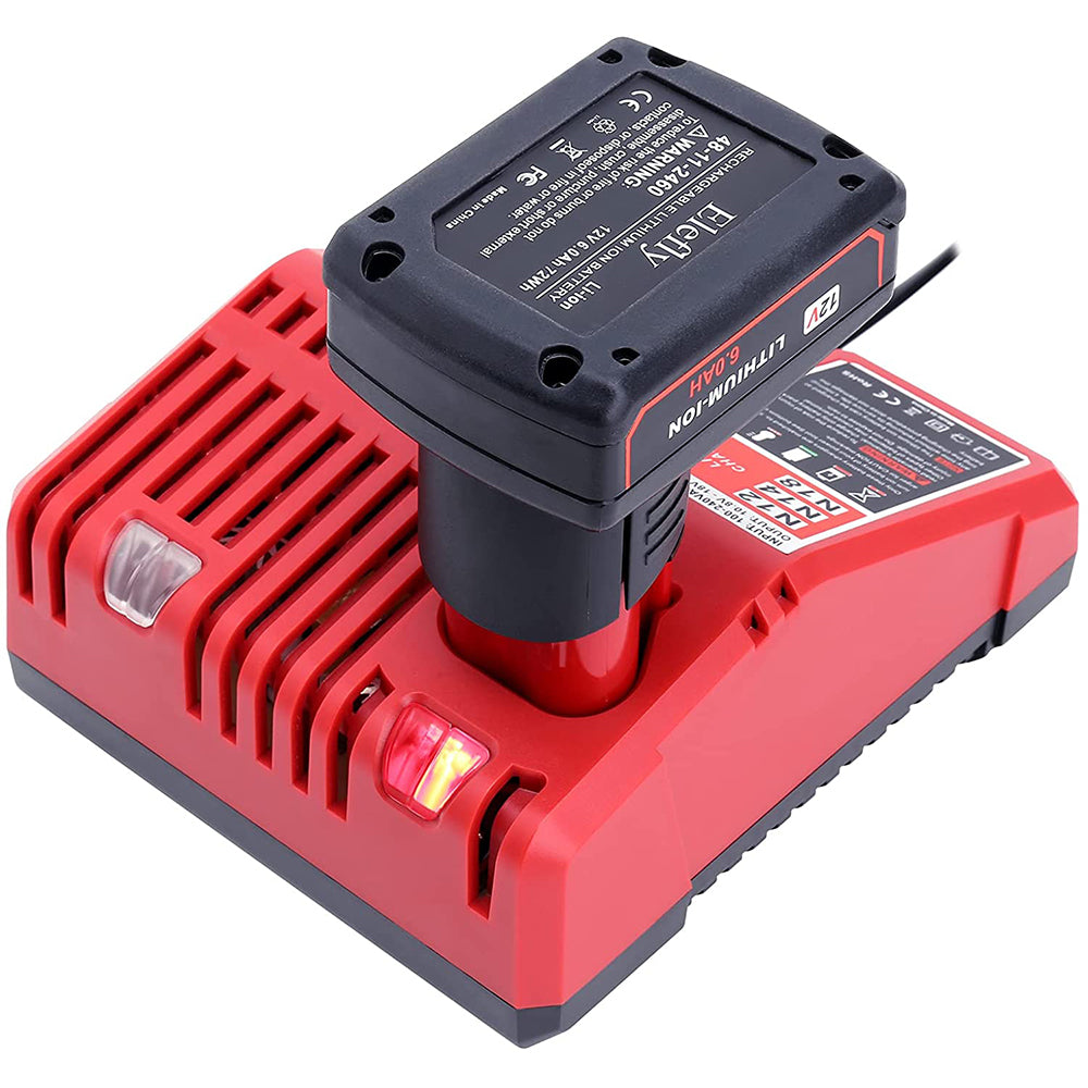 ミルウォーキー（Milwaukee）M12、M18 電池充電器 48 - 59 - 1812 用交換品 ミルウォーキー 12V - 18V M18 電池 48 - 11 - 1852、48 - 11 - 1850、M12 に互換