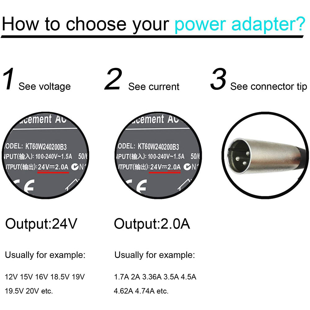 Cargador de batería electrónico para patinete eléctrico Go-Go Elite Traveller SC40E/SC44E, Ezip Mountain Trailz Schwinn 4.0 S400 S500 Jazzy de 24 V y 2 A