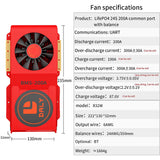 Daly smart bms LifePO4 24S 72V 200A bluetooth BMS FAN board 52 130 235