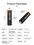 3.6V 18650 USB Rechargeable Lithium Battery Beston  3500mAh Li-ion Batteries for Flashlight