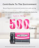 9V BESTON 2 Bay Smart Rechargeable LI-ion Lithium Charger Plus 9V 800mAh Battery Kits
