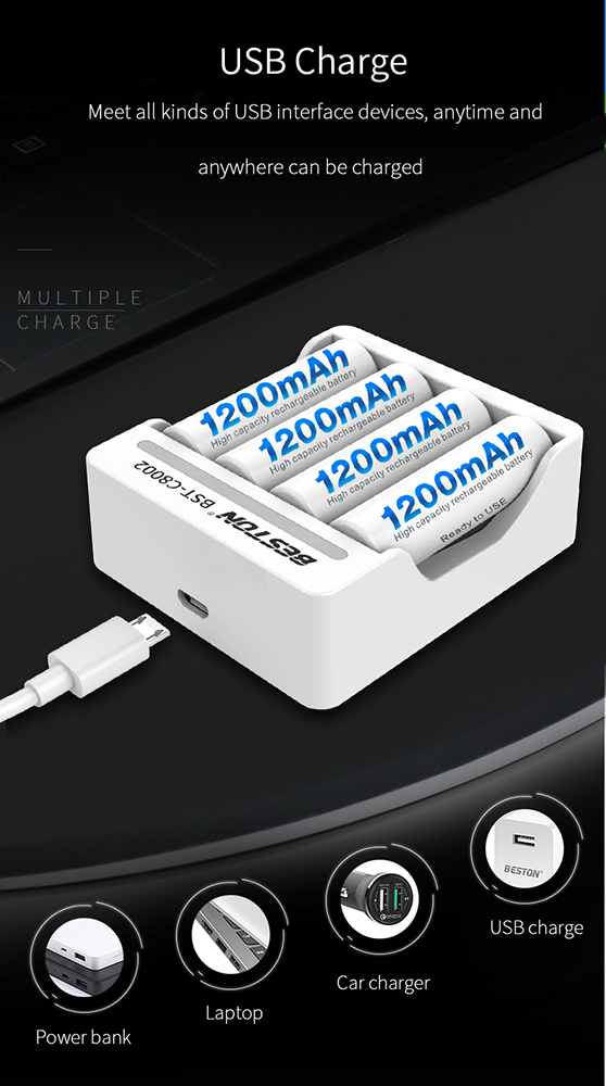 C8002 Rechargeable AA AAA charger BESTON
