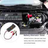 12V Car Truck Battery Tester Digital Alternator Tester 6 LED Lights Display Diagnostic Tool