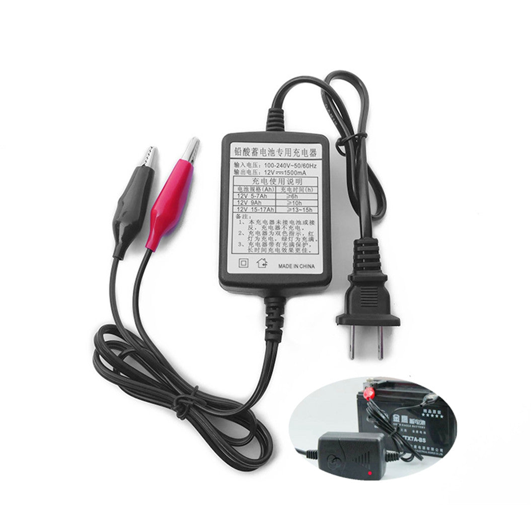 12V 1.5A Motorcycle Battery Charger Smart Motor Car Quick Charge Adapter Rechargeable AGM lead-acid
