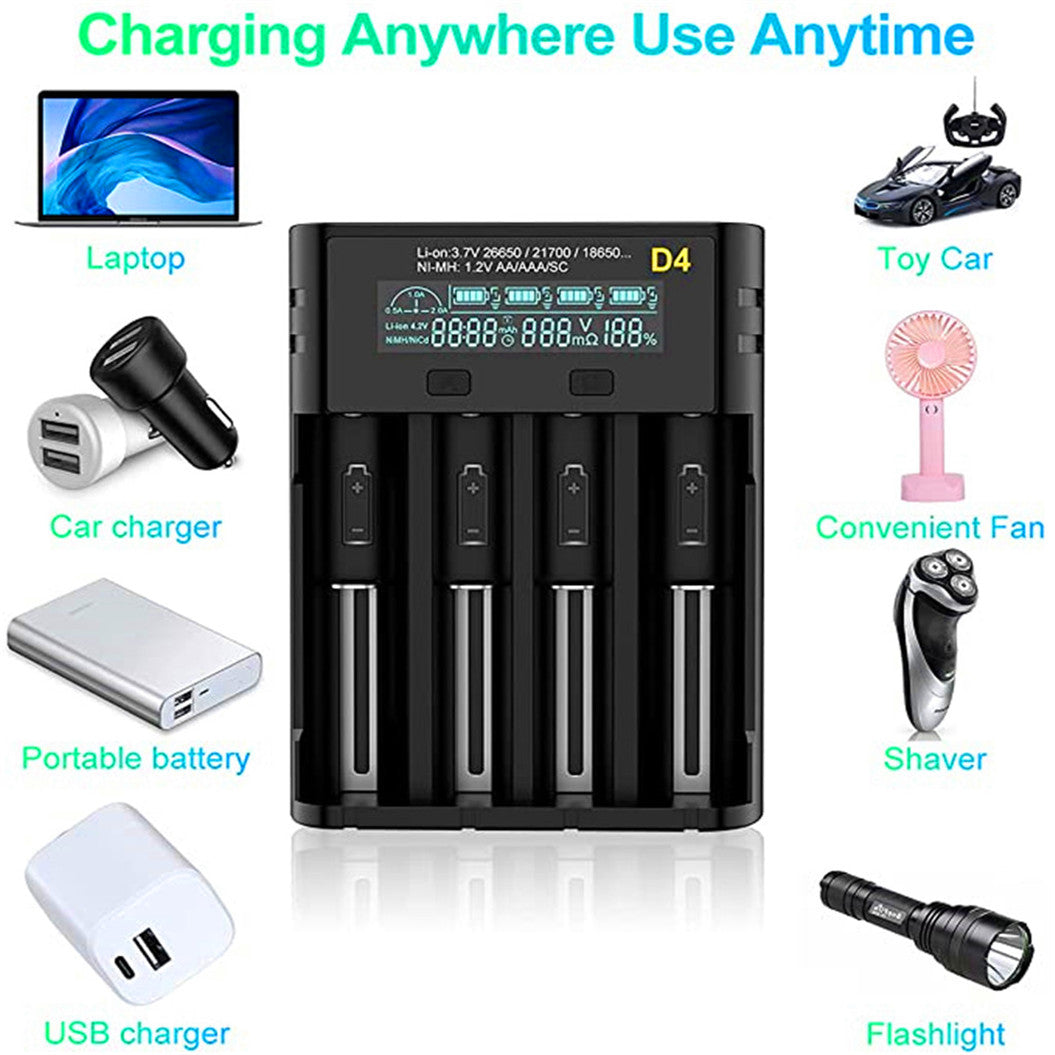 18650 charger Universal Battery Charger for 18650 18350 17670 16340 14500 3.7v Li-Ion NI-MH battery