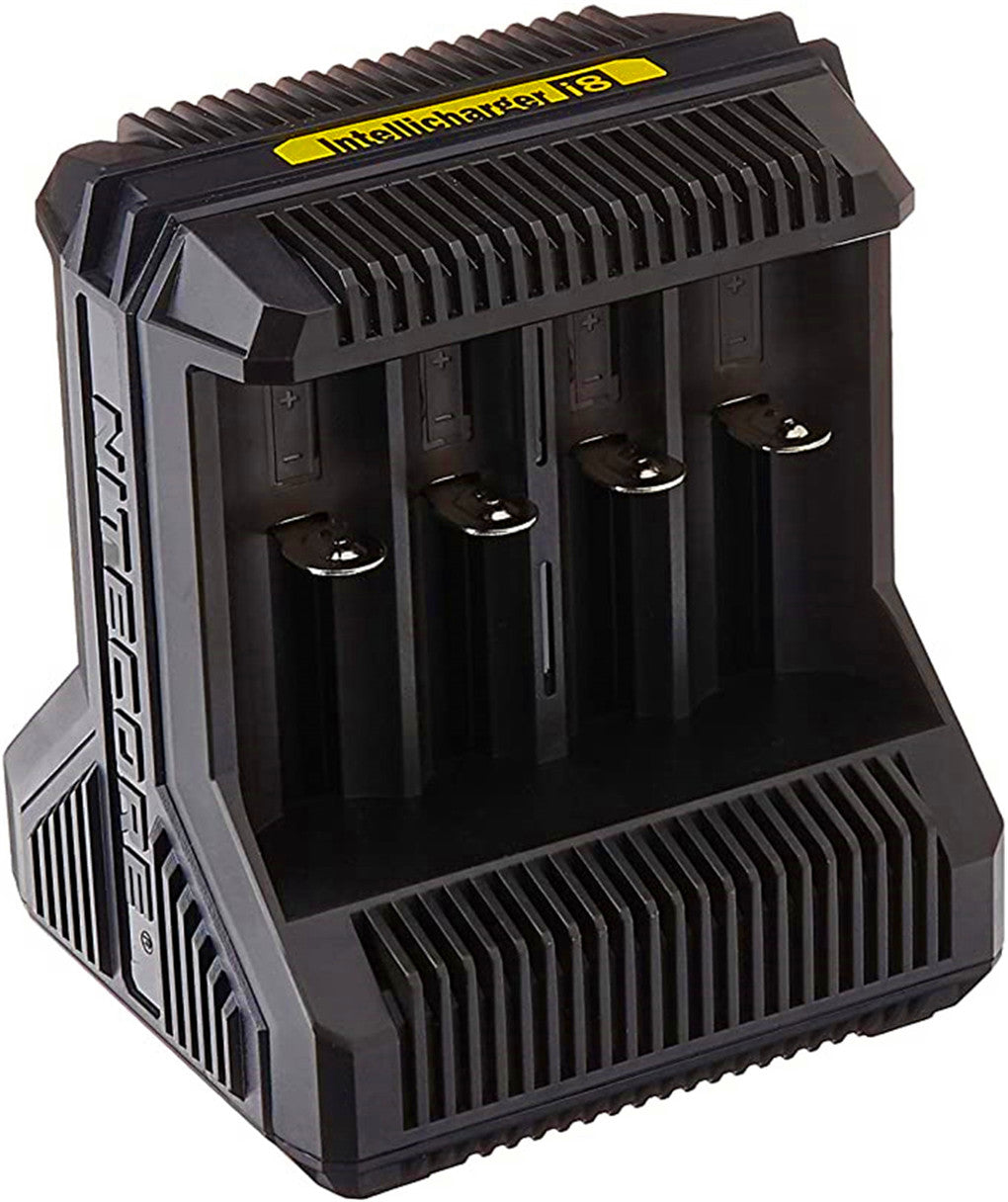 니테코어 i8 8구 충전기 - 리튬 이온, 니켈-수소, 니켈-카드뮴 배터리용, 블랙