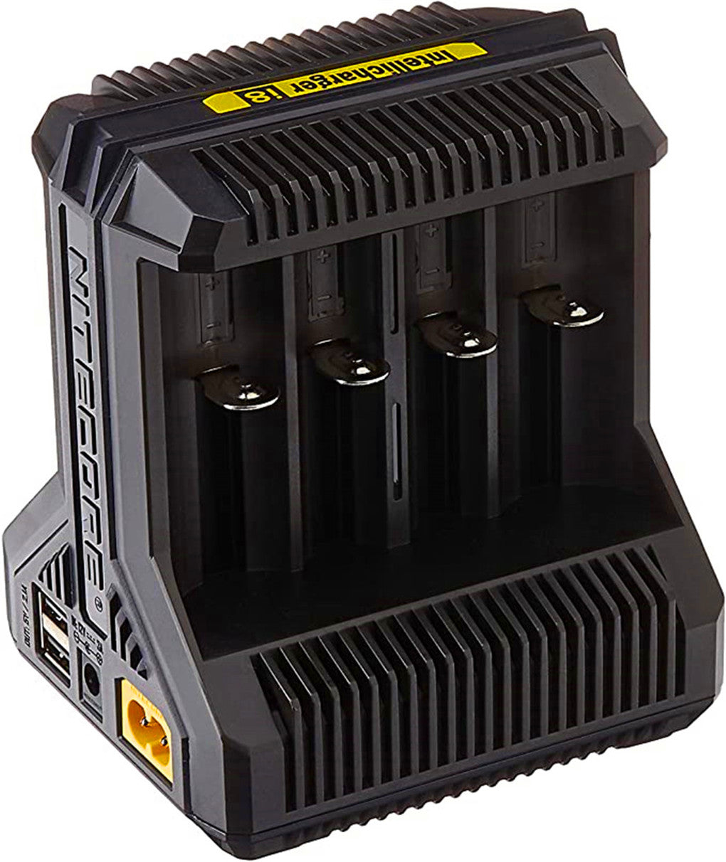 니테코어 i8 8구 충전기 - 리튬 이온, 니켈-수소, 니켈-카드뮴 배터리용, 블랙