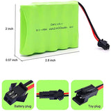6V 2400mAh rechargeable NI-MH AA battery pack with charging cable (SM plug)