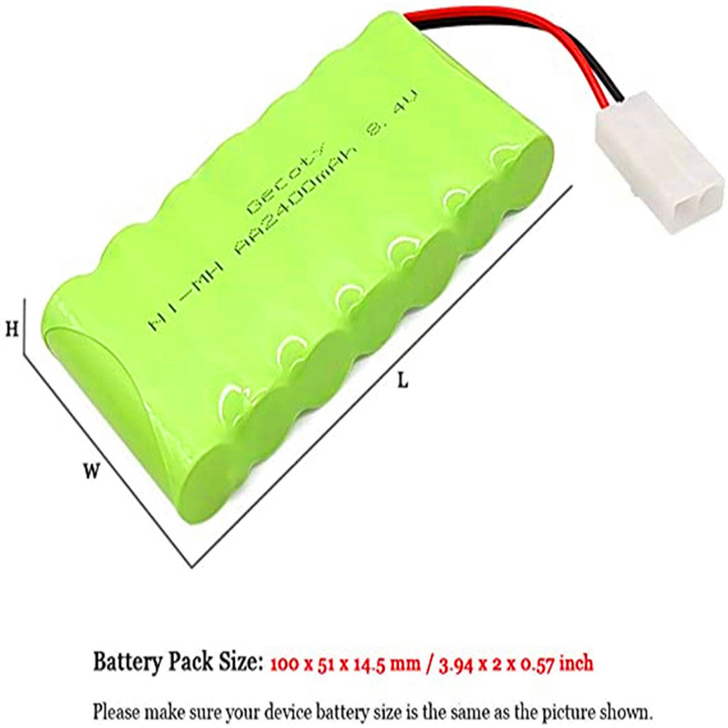 Batterie Ni-MH 2400 mAh 7,2 V pour voiture électrique RC Monster Truck avec câble de charge USB | Rechargeable - Prise Tamiya KET - Télécommande Batterie Ni-MH 2400 mAh 7,2 V pour voiture électrique RC Monster Truck avec câble de charge USB | Rechargeable - Prise Tamiya KET - Télécommande