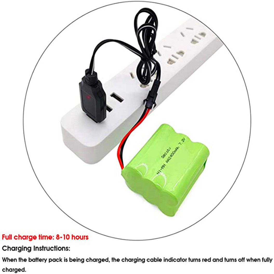 9.6V 2400mAh NiMH Battery KET 2P Connector with Charger Cable for